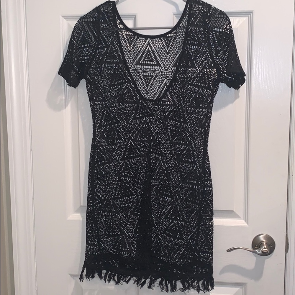 Black Crochet Cover Up